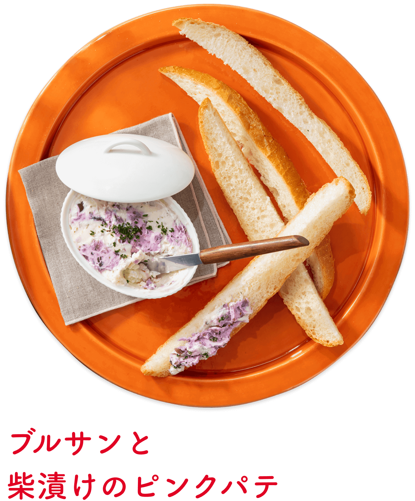 ブルサンと柴漬けのピンクパテ